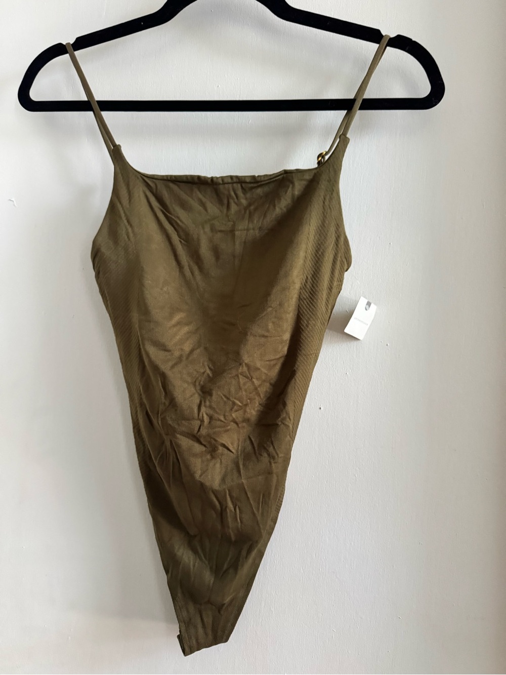 Anthropologie Olive Green Ribbed Bodysuit